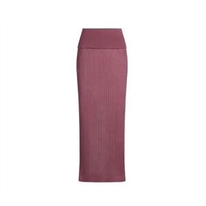 Skims Sheer Knit Foldover Long Maxi Skirt Size XL Kim Kardashian Minimalist NWT